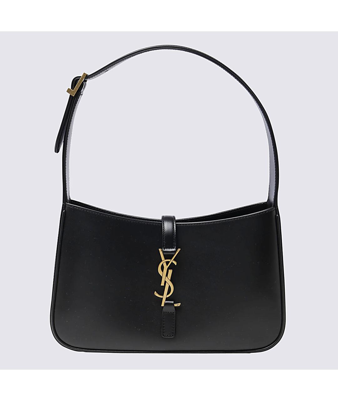 SAINT LAURENT Черная кожаная сумка через плечо, фото 3