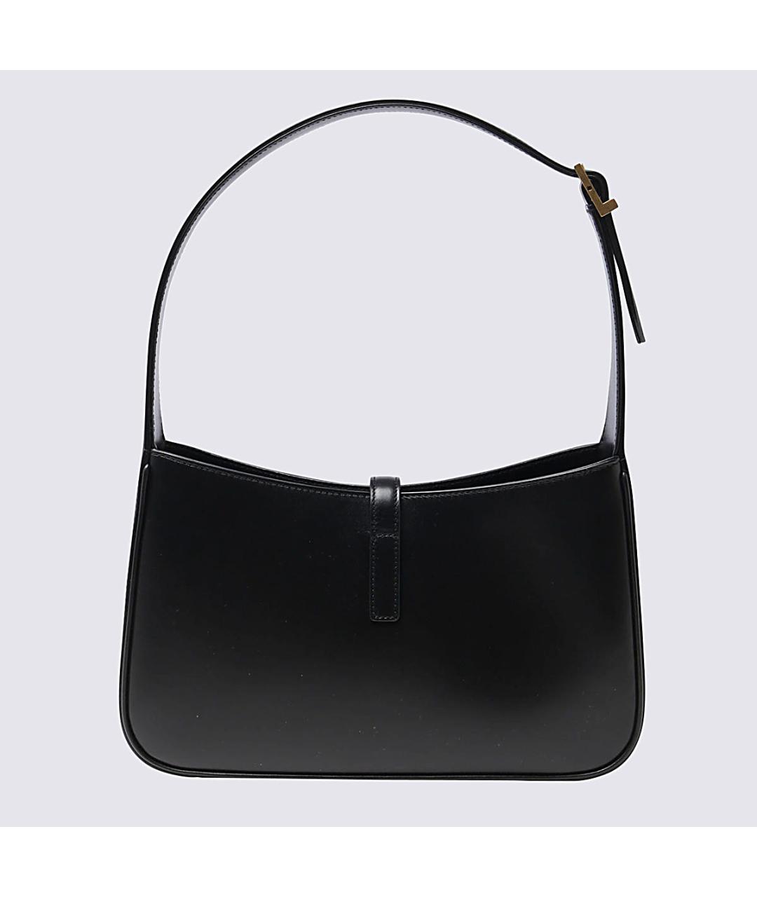 SAINT LAURENT Черная кожаная сумка через плечо, фото 2