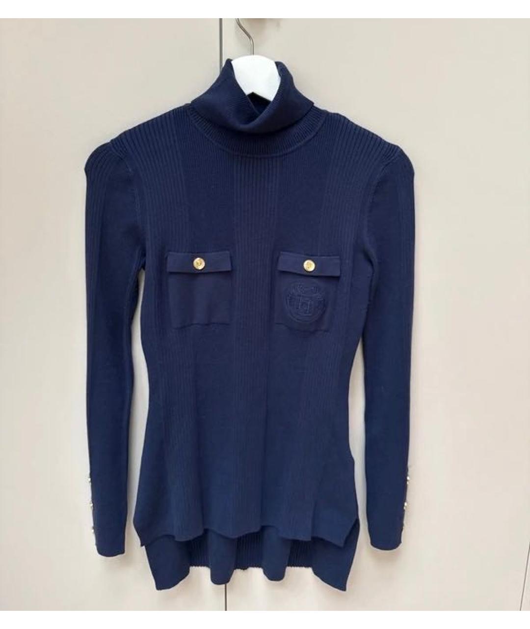 ELISABETTA FRANCHI Синяя полиамидовая водолазка, фото 6