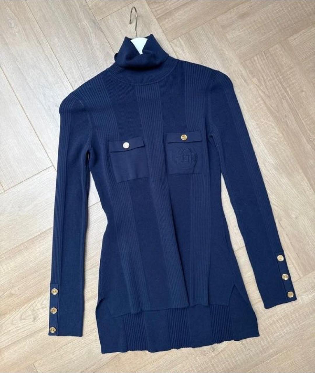 ELISABETTA FRANCHI Синяя полиамидовая водолазка, фото 3