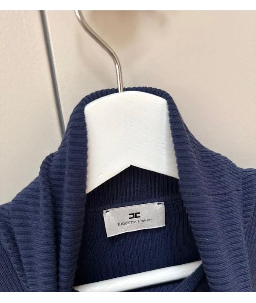 ELISABETTA FRANCHI Синяя полиамидовая водолазка, фото 4