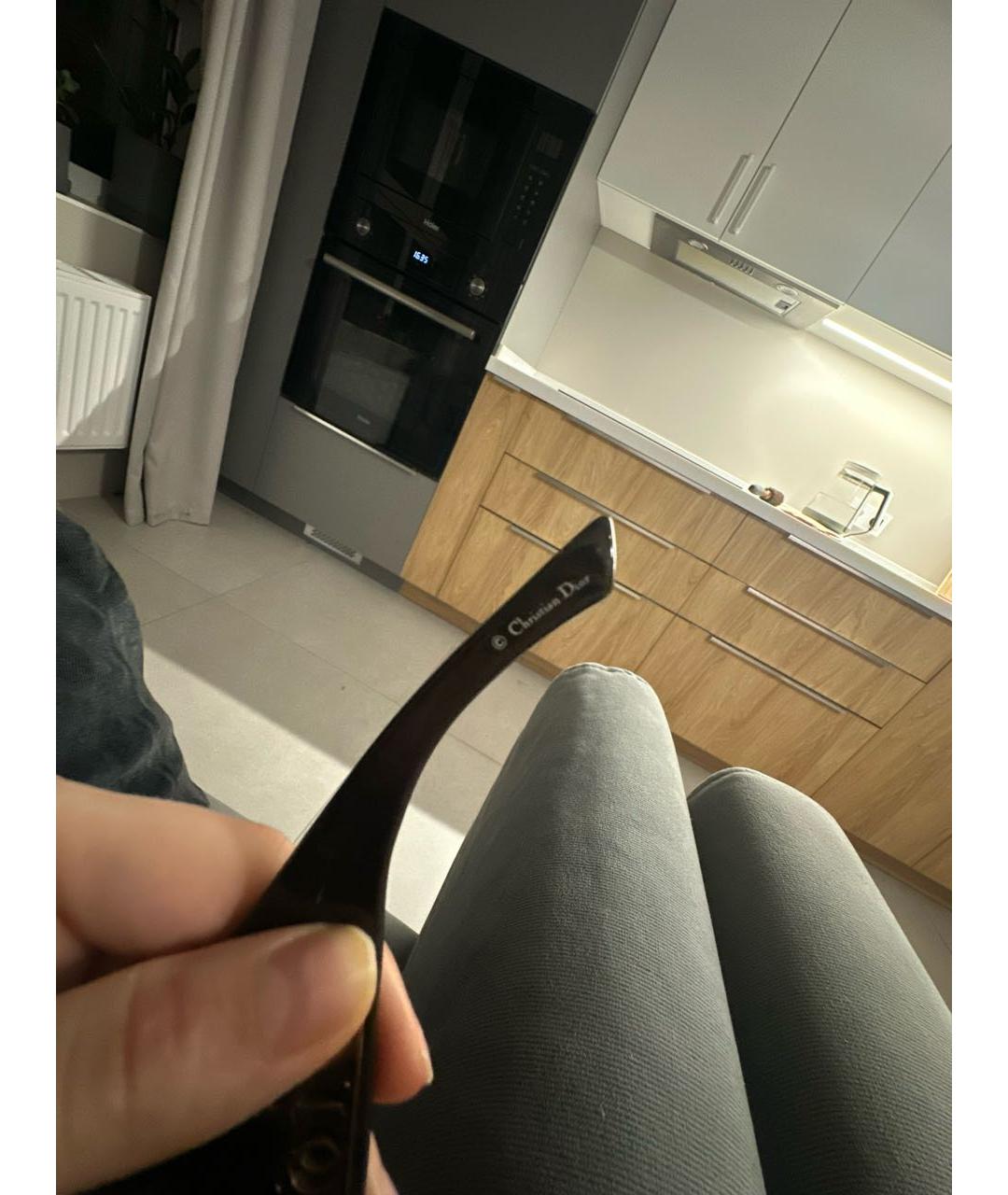 CHRISTIAN DIOR Коричневые пластиковые солнцезащитные очки, фото 8