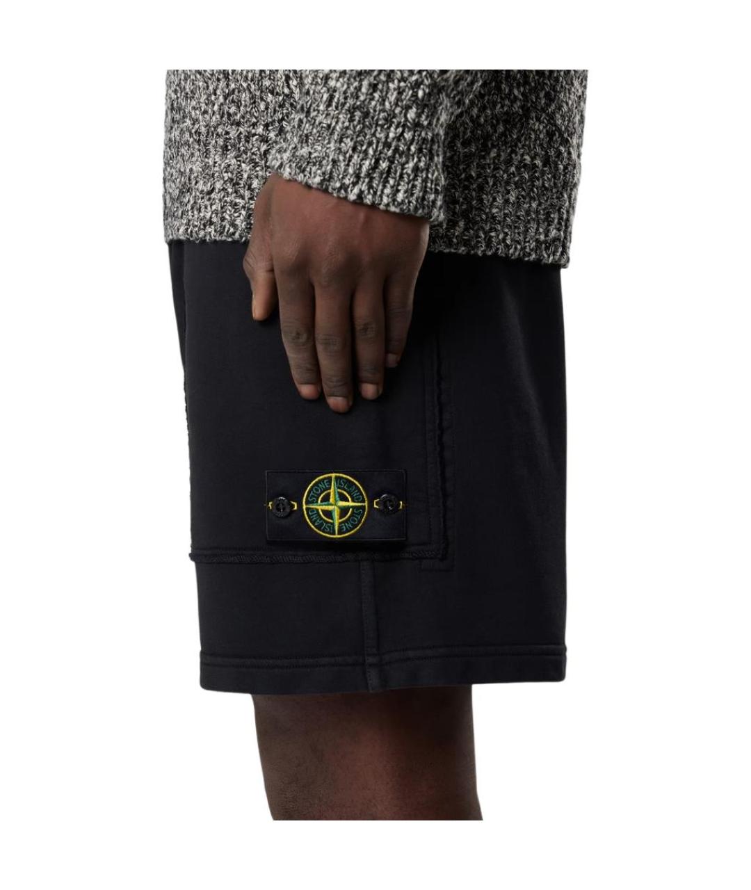 STONE ISLAND Черные шорты, фото 3