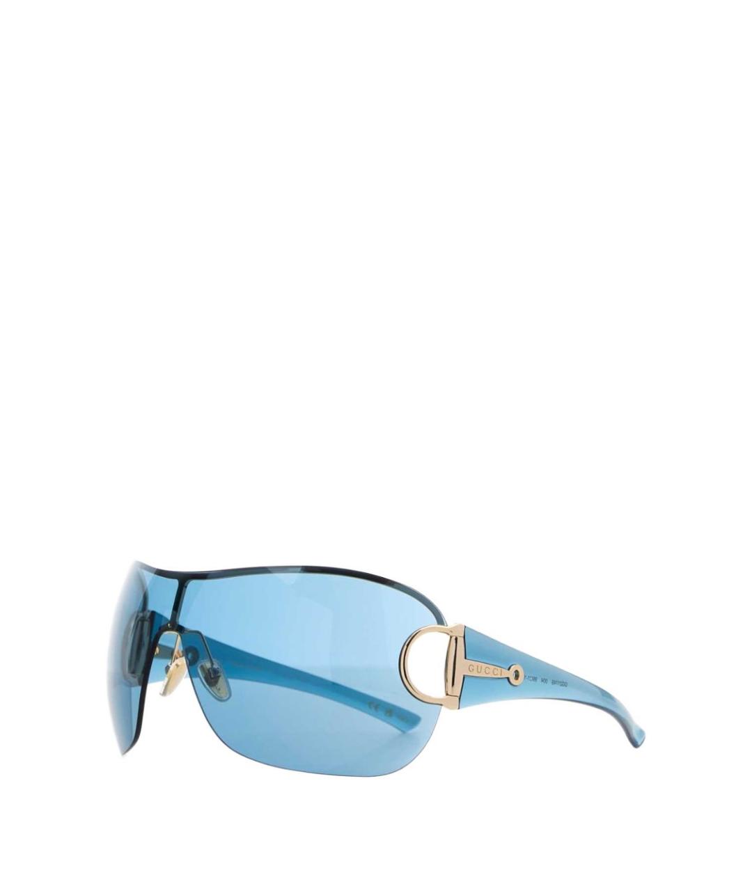 GUCCI Голубые пластиковые солнцезащитные очки, фото 3