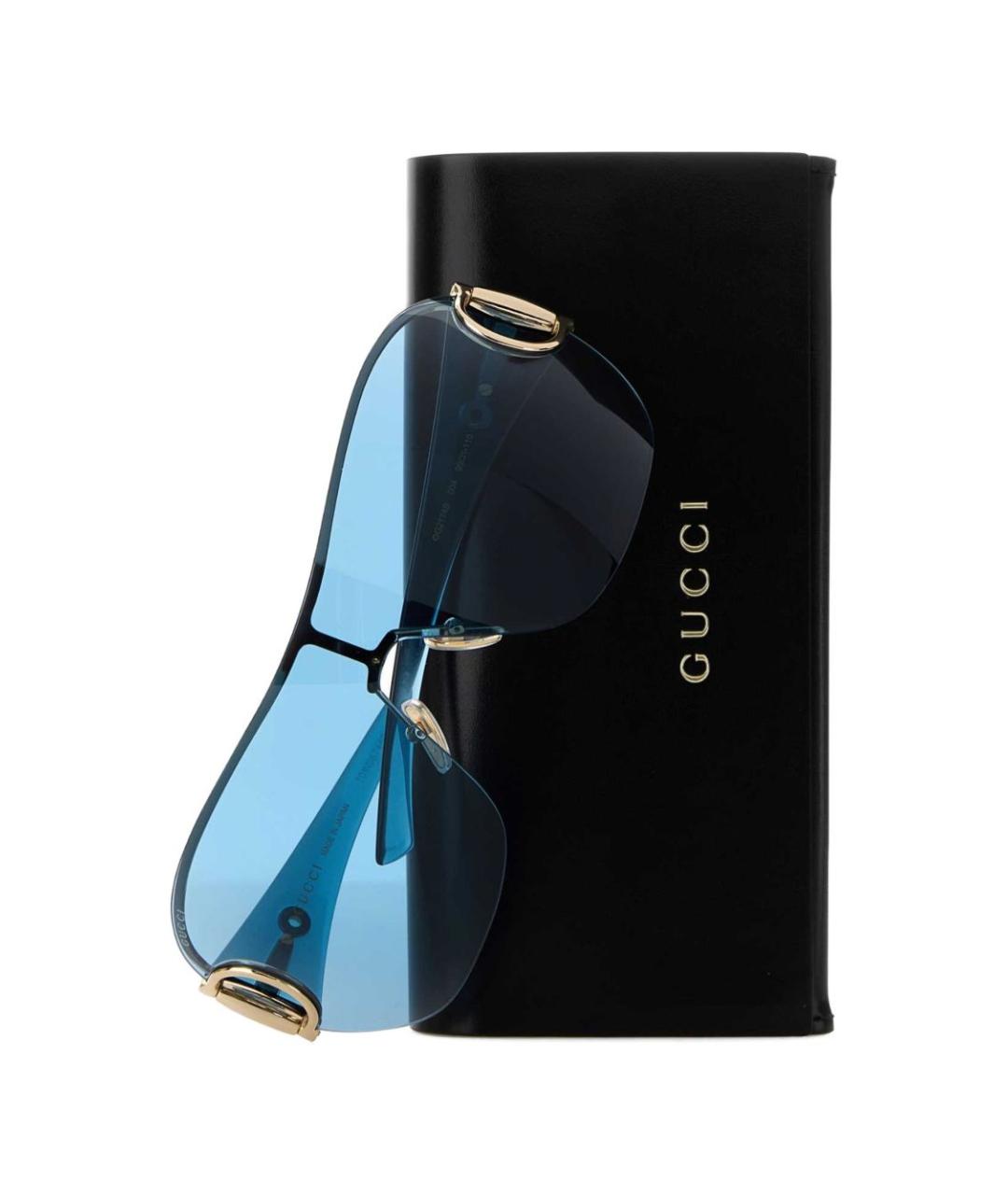 GUCCI Голубые пластиковые солнцезащитные очки, фото 2