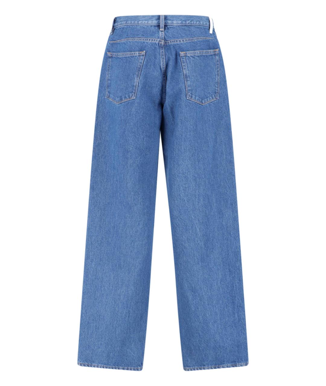 JIL SANDER Синие хлопковые прямые джинсы, фото 2