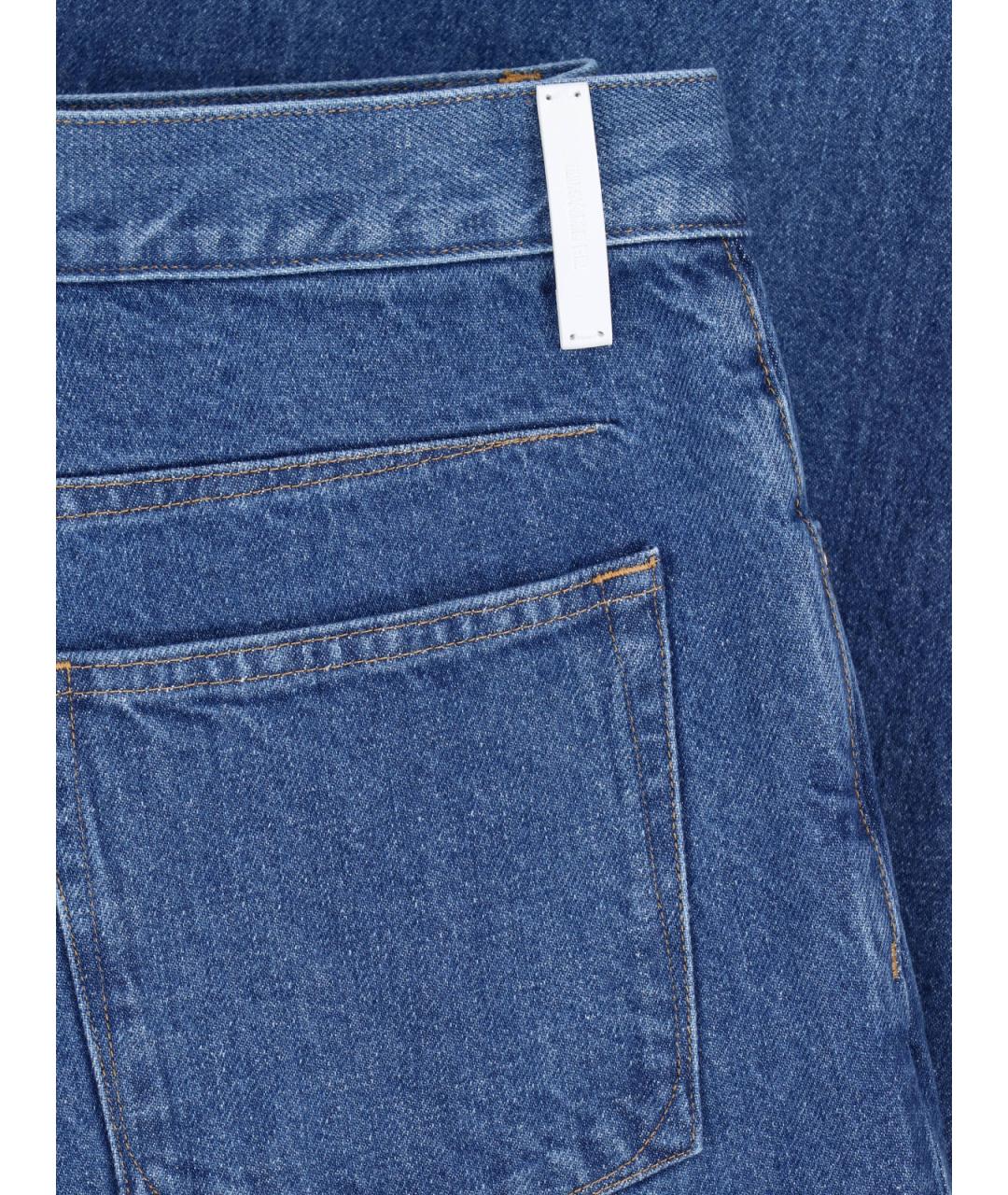 JIL SANDER Синие хлопковые прямые джинсы, фото 5