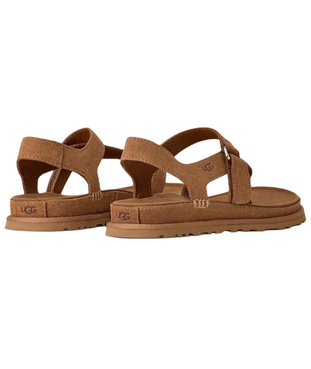 UGG AUSTRALIA Коричневые замшевые сандалии, фото 4