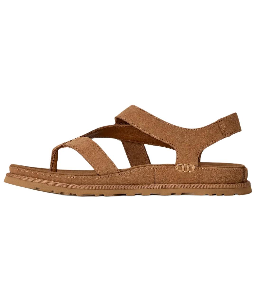 UGG AUSTRALIA Коричневые замшевые сандалии, фото 2