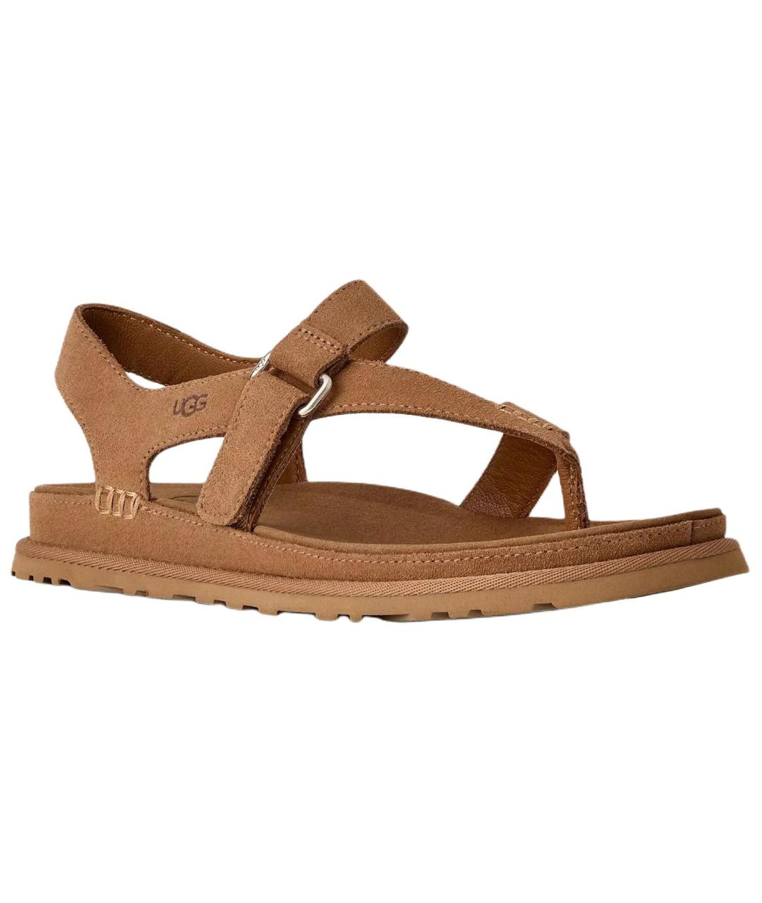 UGG AUSTRALIA Коричневые замшевые сандалии, фото 3