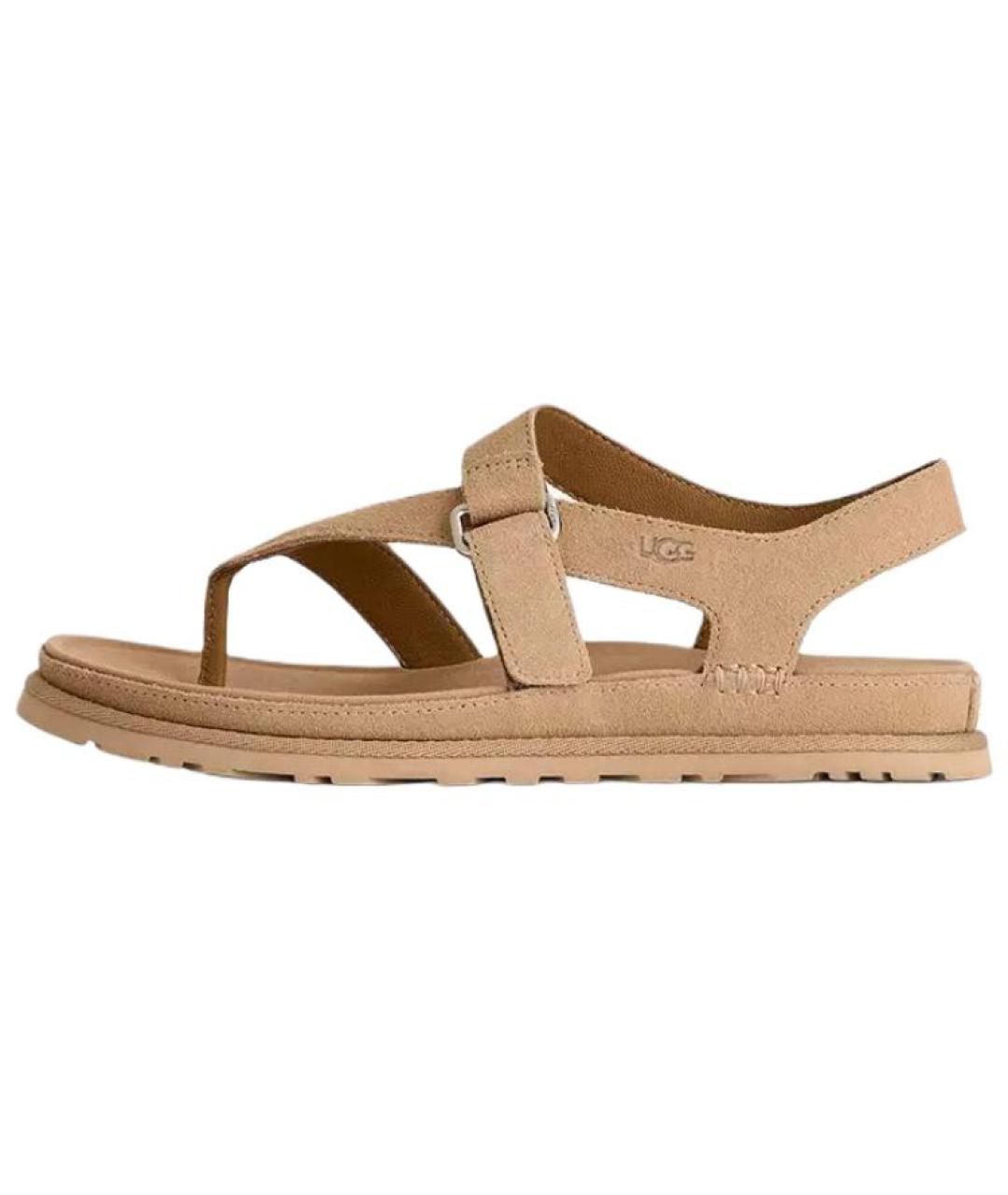 UGG AUSTRALIA Бежевые замшевые сандалии, фото 2