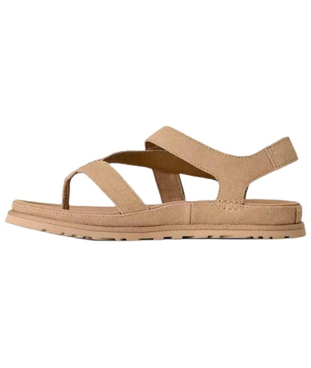 UGG AUSTRALIA Бежевые замшевые сандалии, фото 3