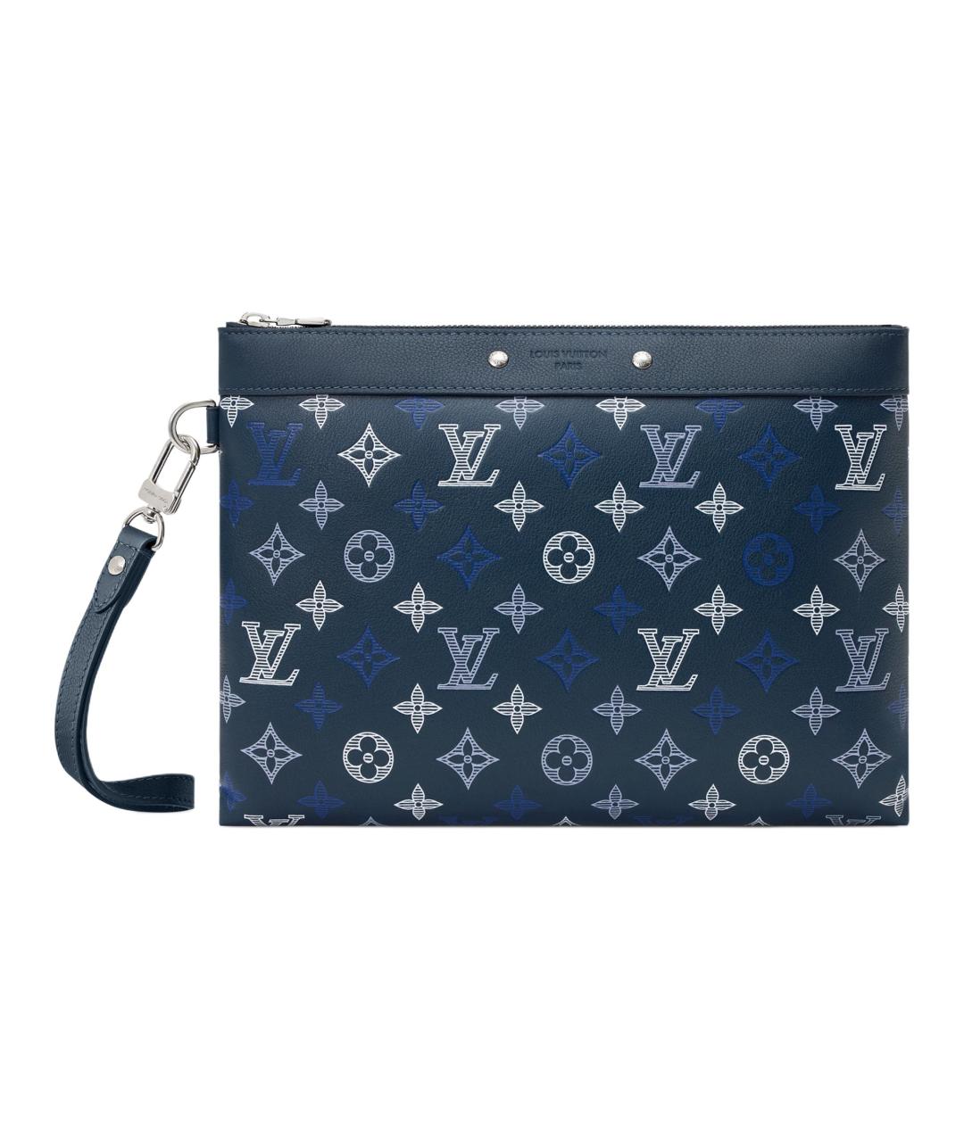 LOUIS VUITTON Синяя кожаная папка для документов, фото 1