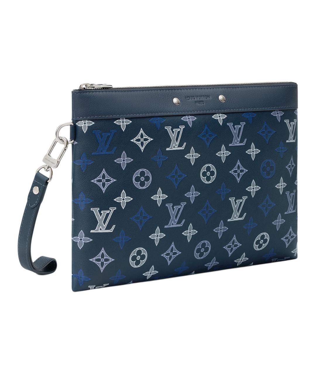 LOUIS VUITTON Синяя кожаная папка для документов, фото 2