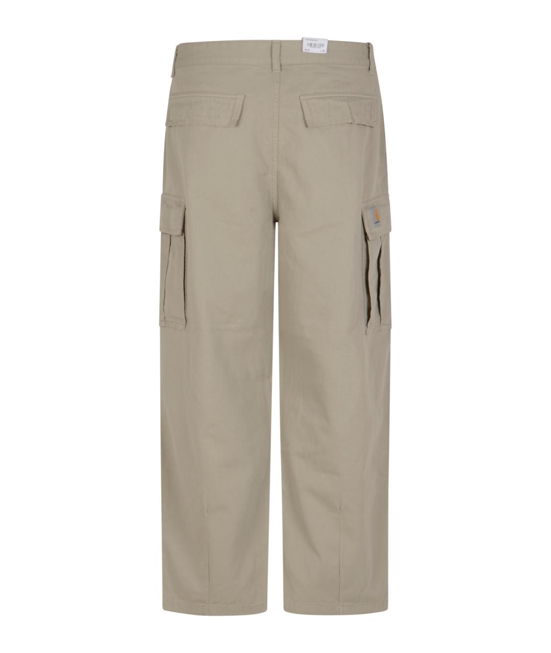 CARHARTT WIP Бежевые хлопковые повседневные брюки, фото 2
