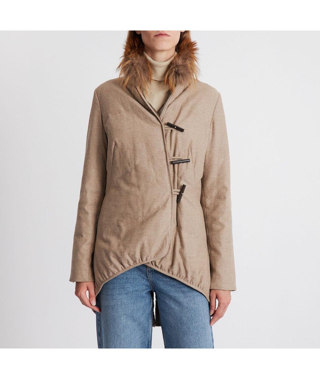 BRUNELLO CUCINELLI Бежевая кашемировая куртка, фото 5