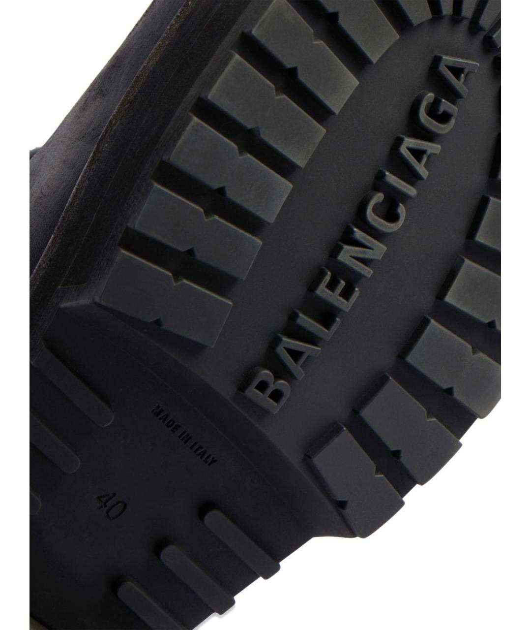 BALENCIAGA Черные кожаные шлепанцы, фото 3