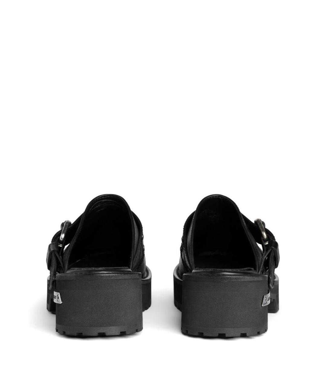 BALENCIAGA Черные кожаные шлепанцы, фото 4