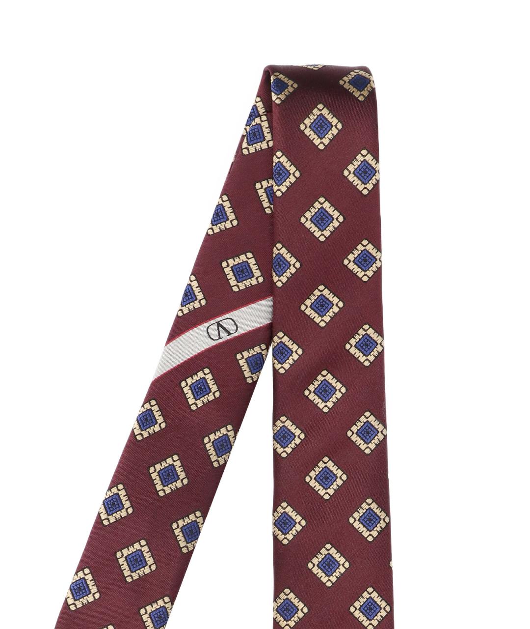 VALENTINO Бордовый шелковый галстук, фото 2