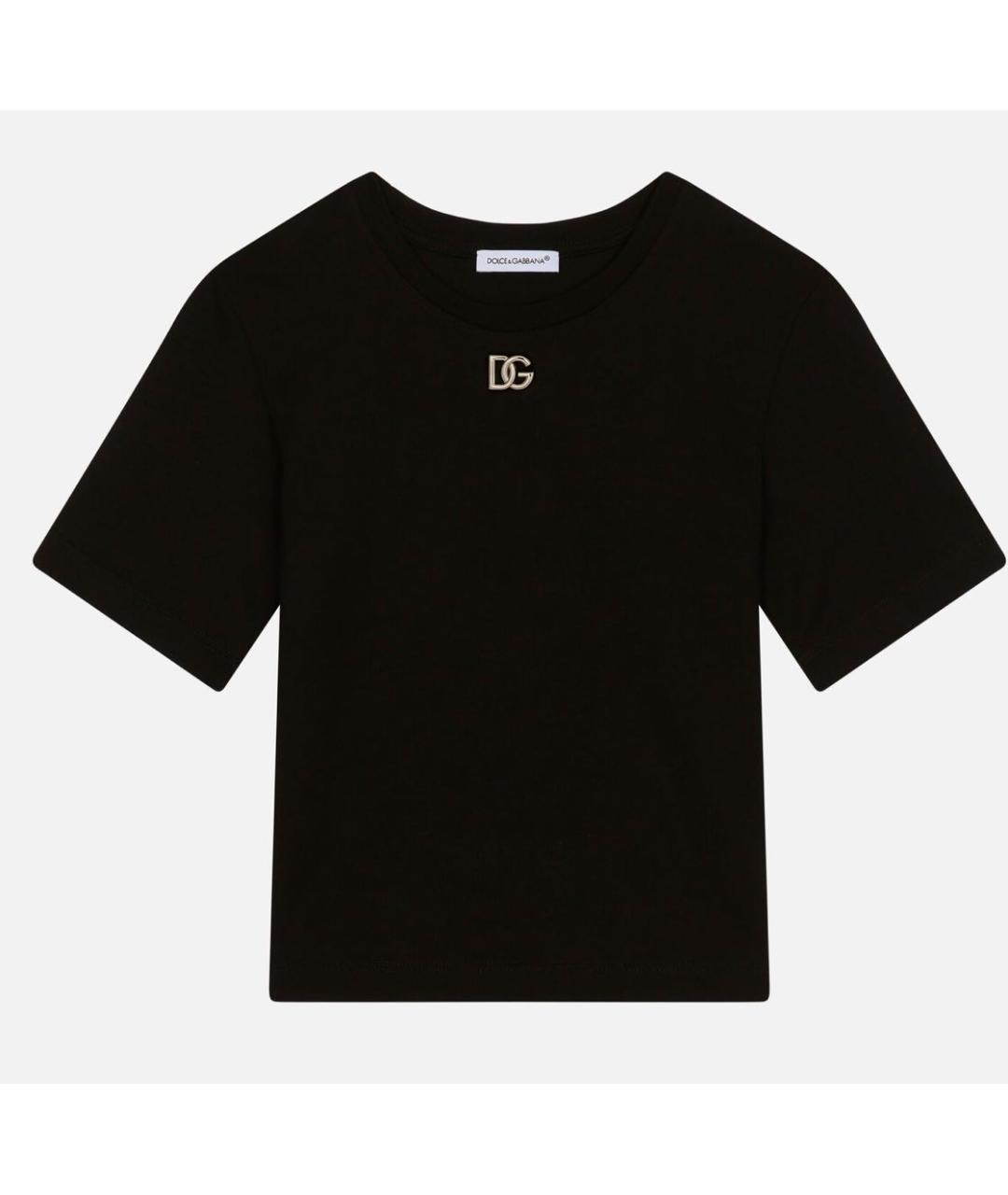 DOLCE&GABBANA Черная хлопковая майка, фото 5