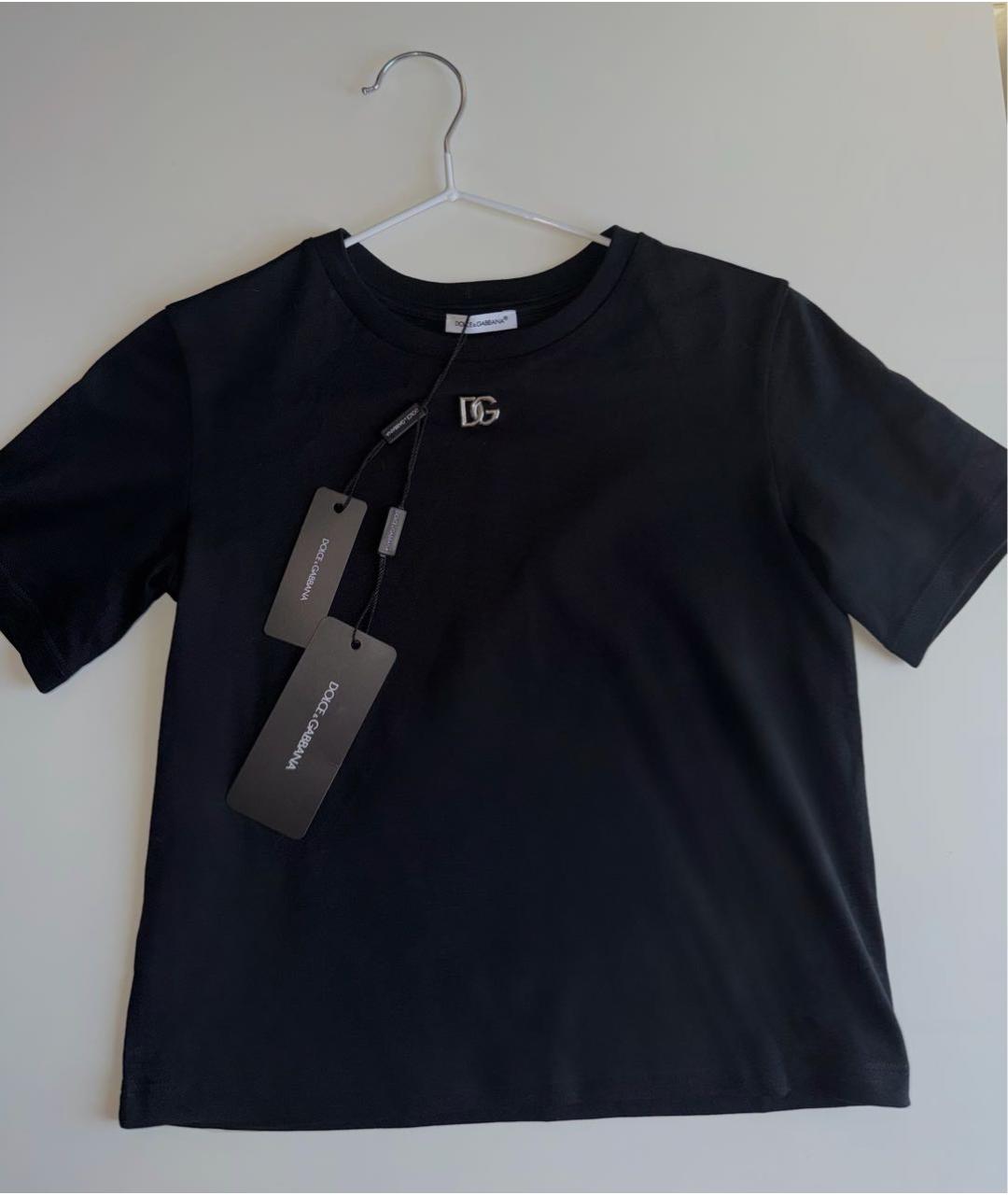 DOLCE&GABBANA Черная хлопковая майка, фото 3