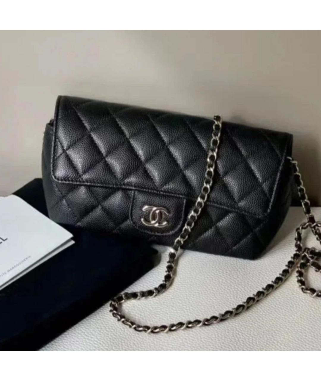 CHANEL Черная кожаная сумка через плечо, фото 7