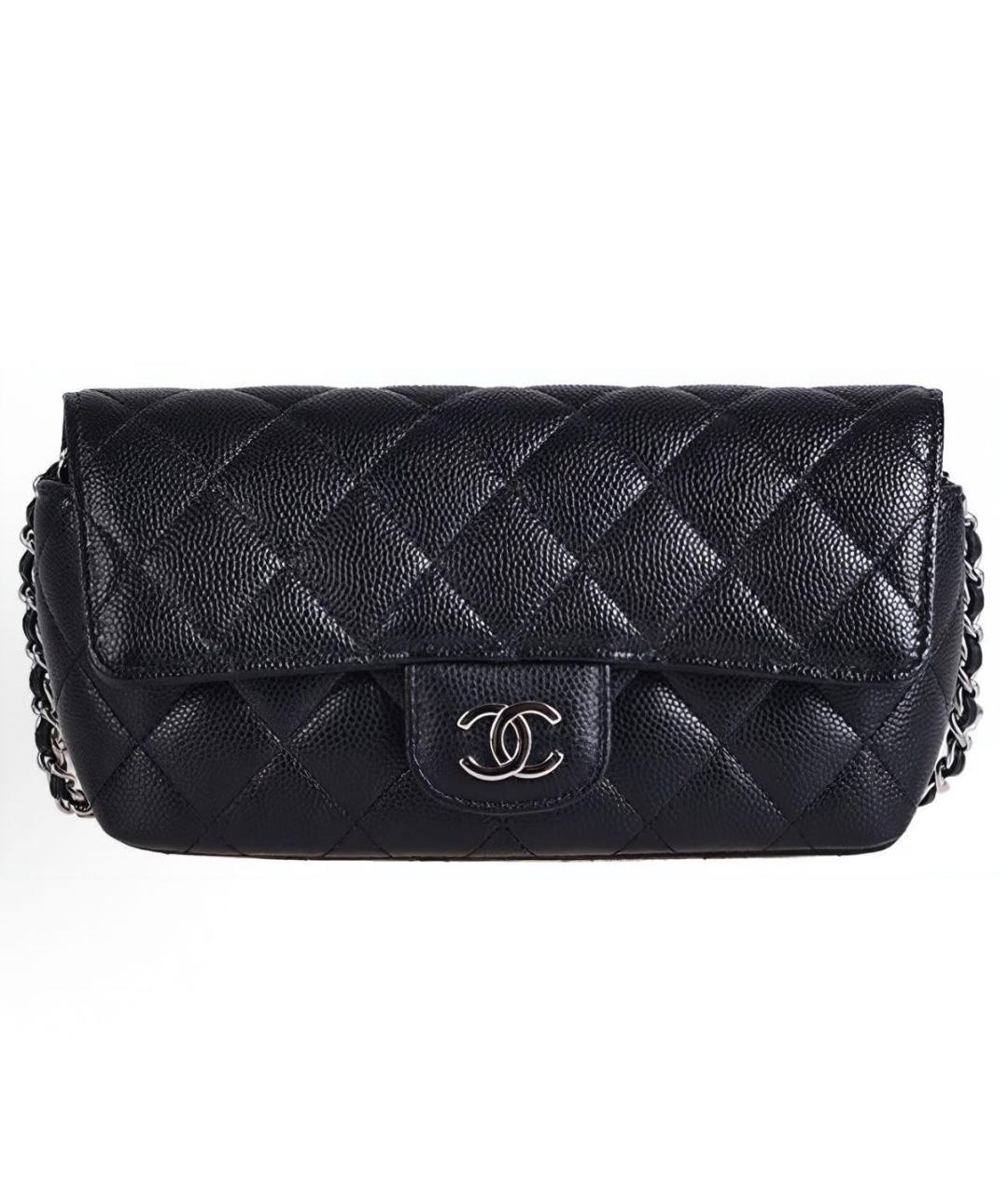 CHANEL Черная кожаная сумка через плечо, фото 2