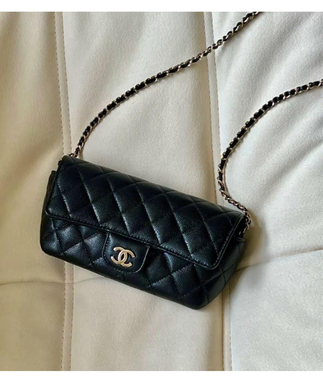 CHANEL Черная кожаная сумка через плечо, фото 8