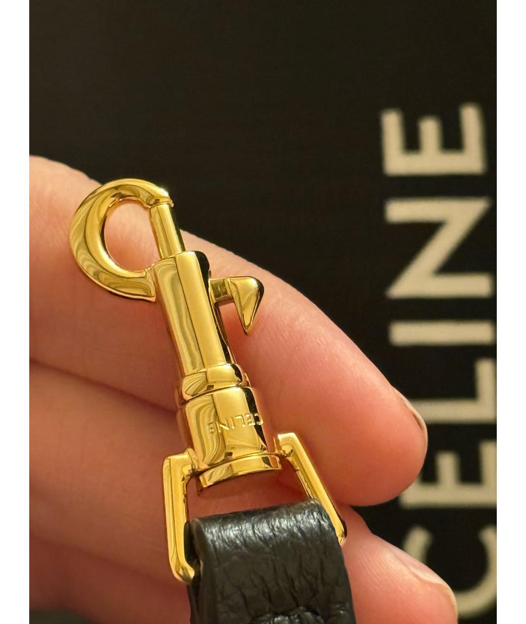 CELINE Черная кожаная сумка с короткими ручками, фото 5