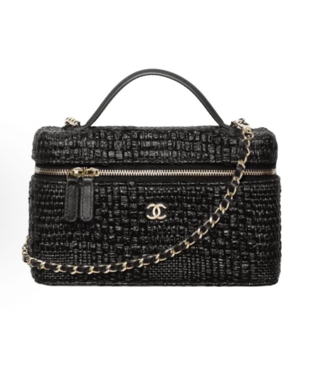 CHANEL Черная сумка с короткими ручками, фото 6