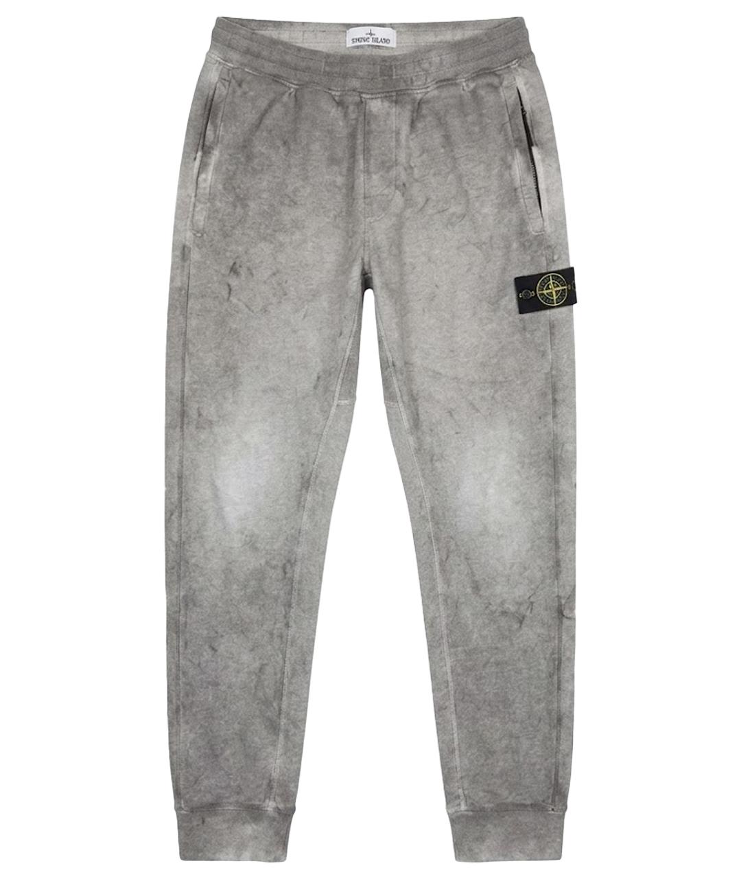 STONE ISLAND Антрацитовые синтетические повседневные брюки, фото 1