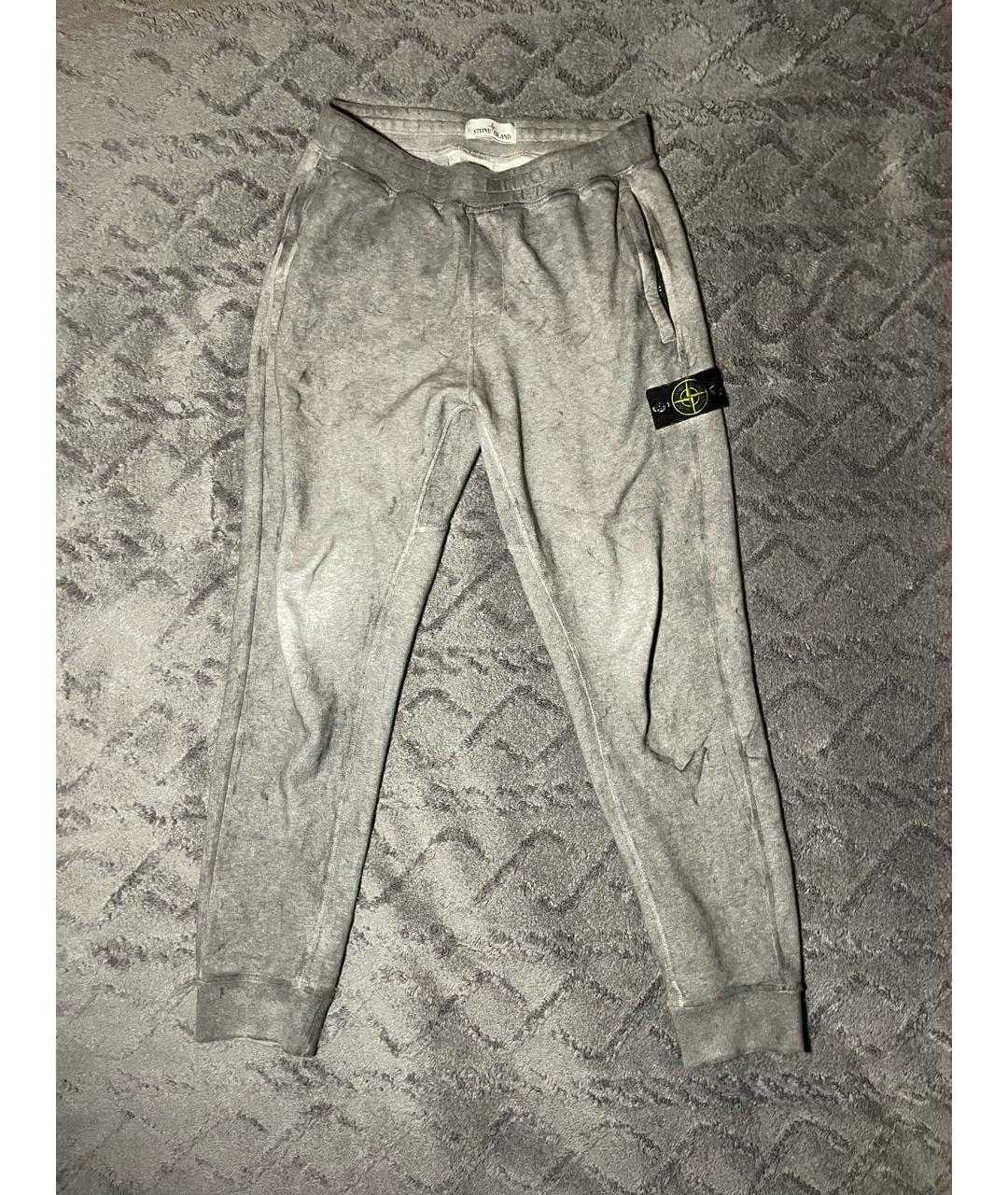 STONE ISLAND Антрацитовые синтетические повседневные брюки, фото 5