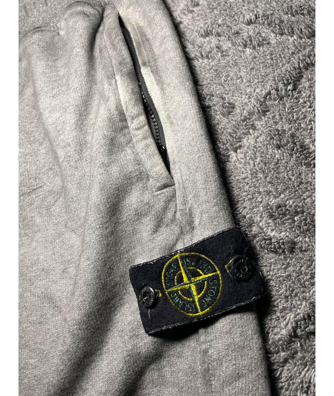 STONE ISLAND Антрацитовые синтетические повседневные брюки, фото 3