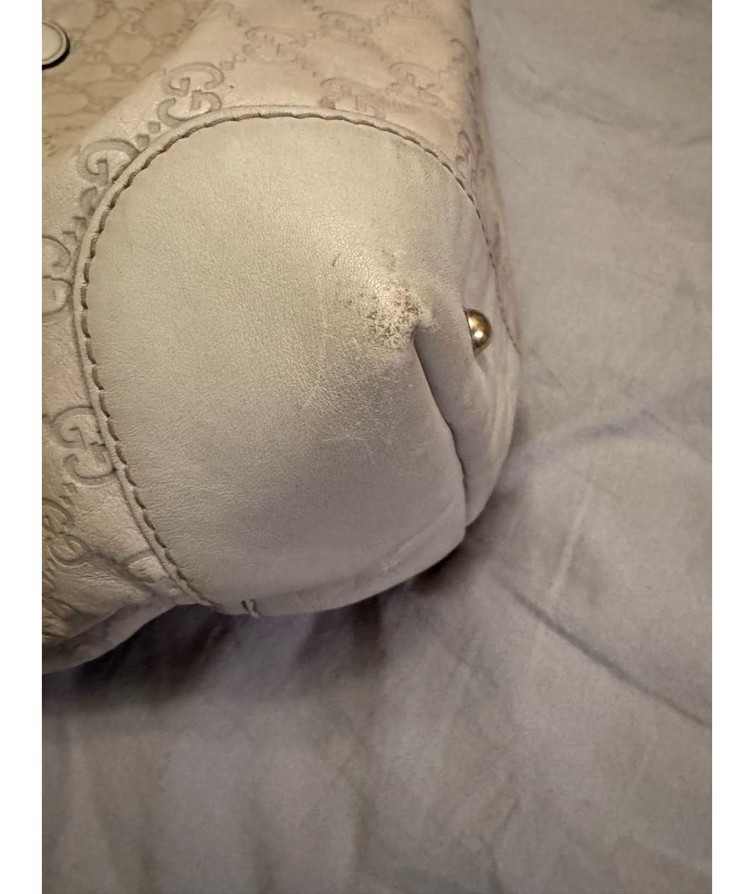 GUCCI Бежевая кожаная сумка через плечо, фото 4