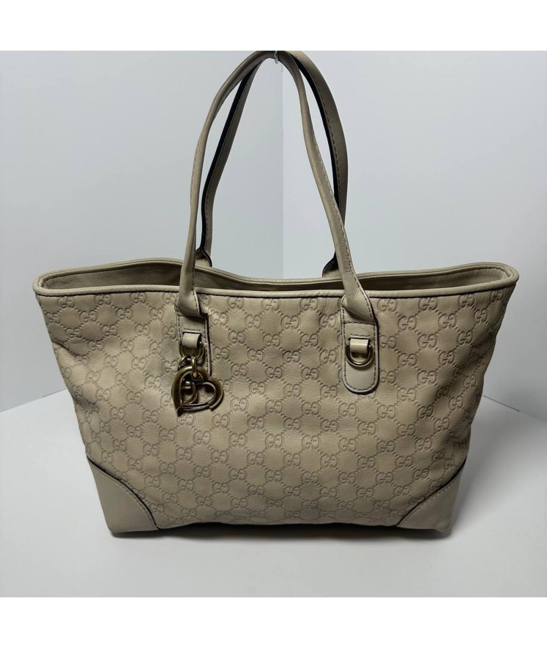 GUCCI Бежевая кожаная сумка через плечо, фото 6