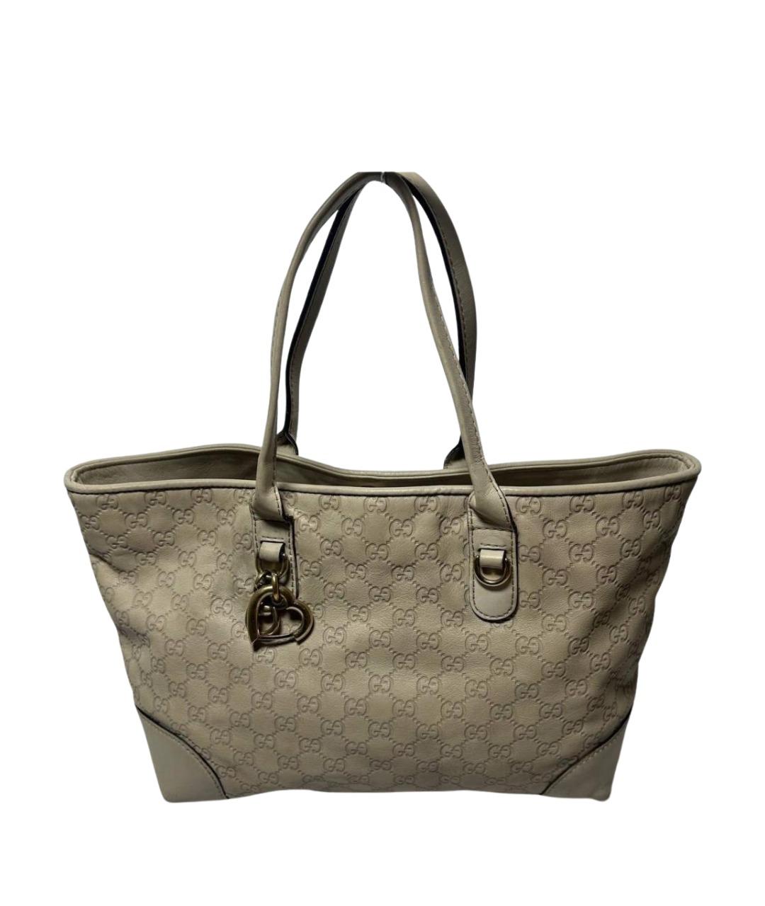 GUCCI Бежевая кожаная сумка через плечо, фото 1