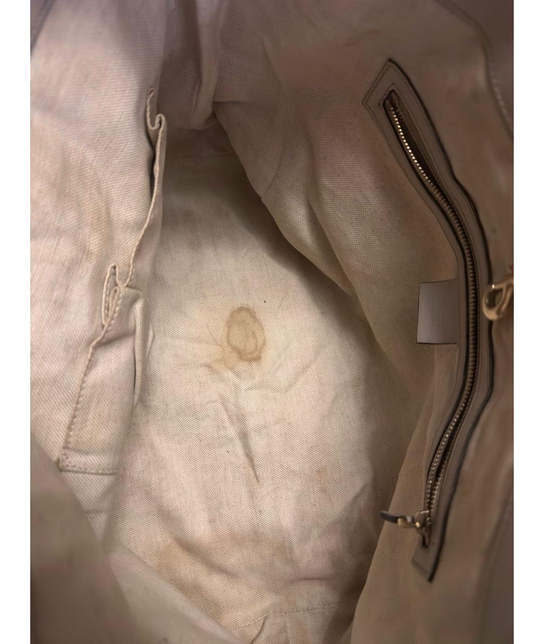 GUCCI Бежевая кожаная сумка через плечо, фото 5