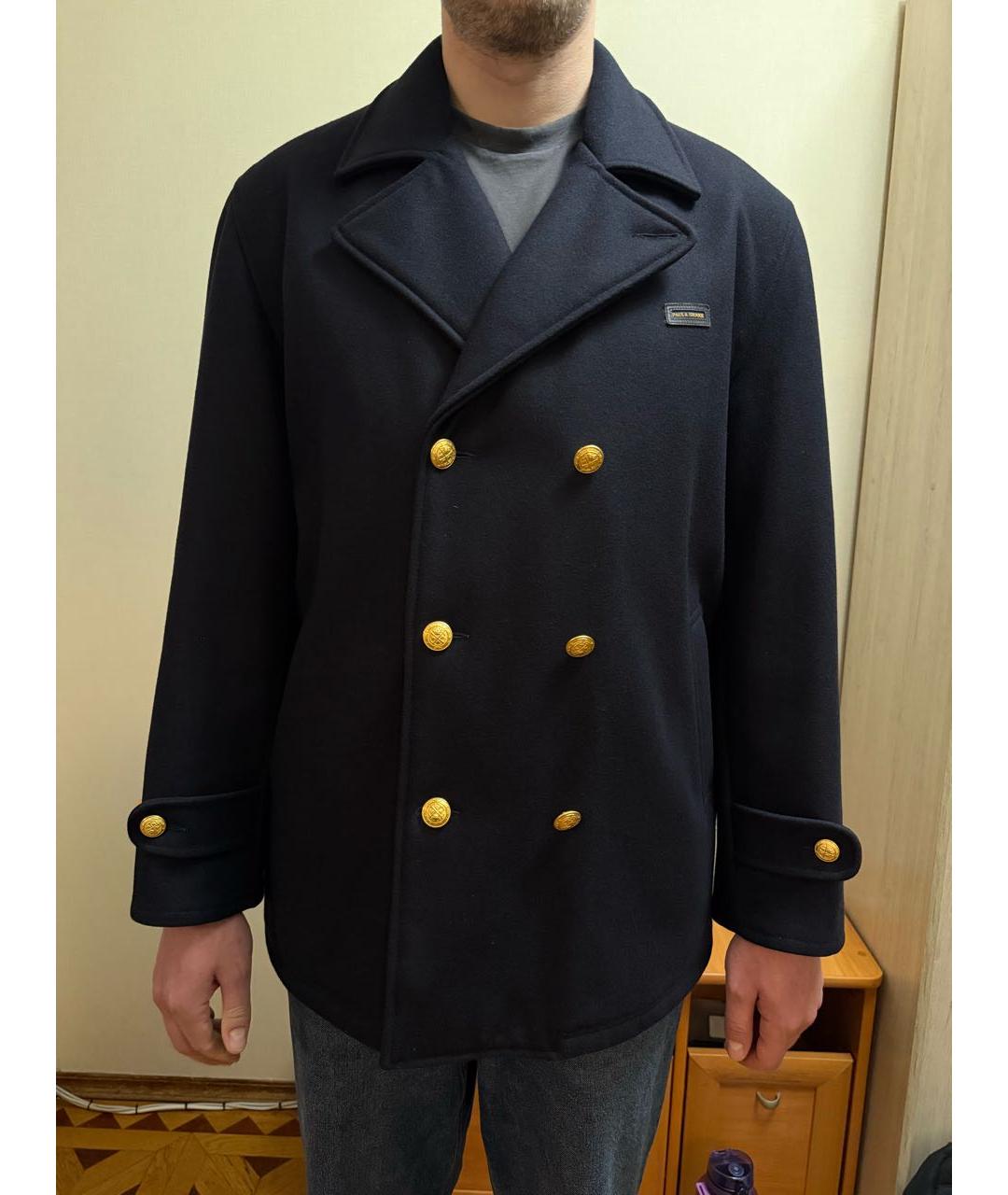 PAUL & SHARK Темно-синее шерстяное пальто, фото 9