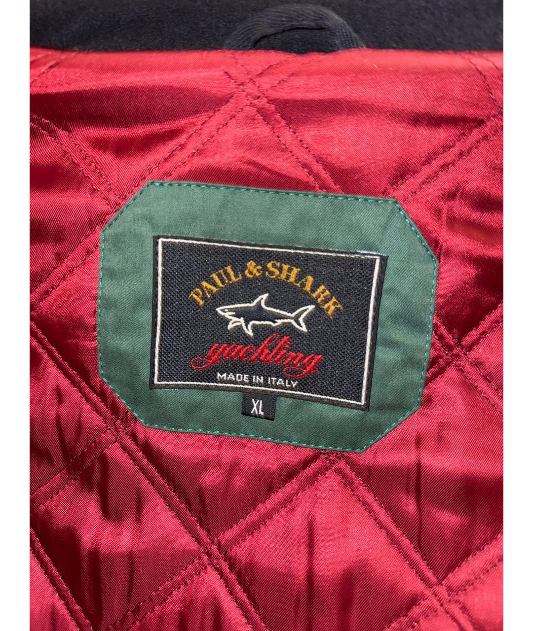 PAUL & SHARK Темно-синее шерстяное пальто, фото 3