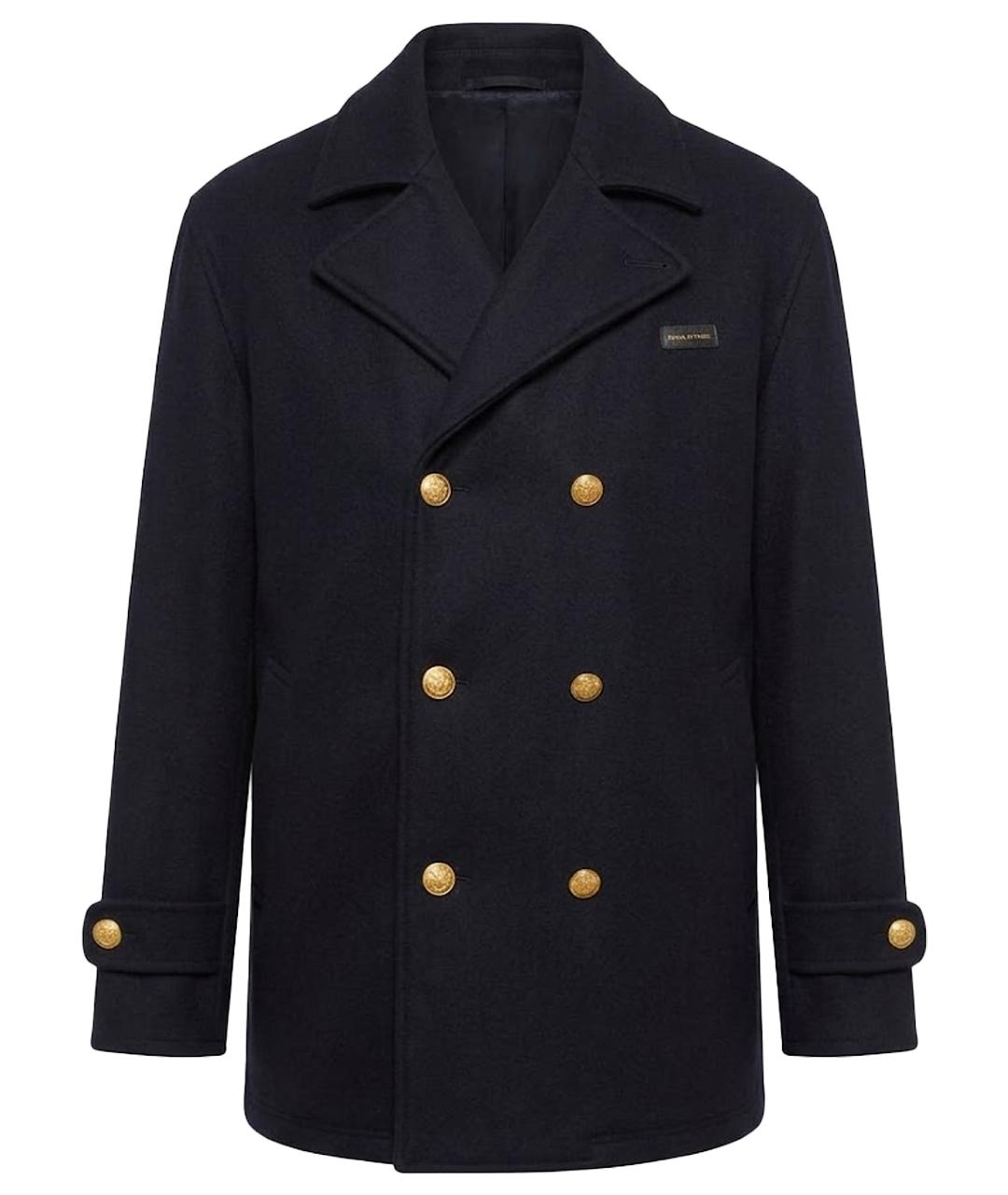 PAUL & SHARK Темно-синее шерстяное пальто, фото 1