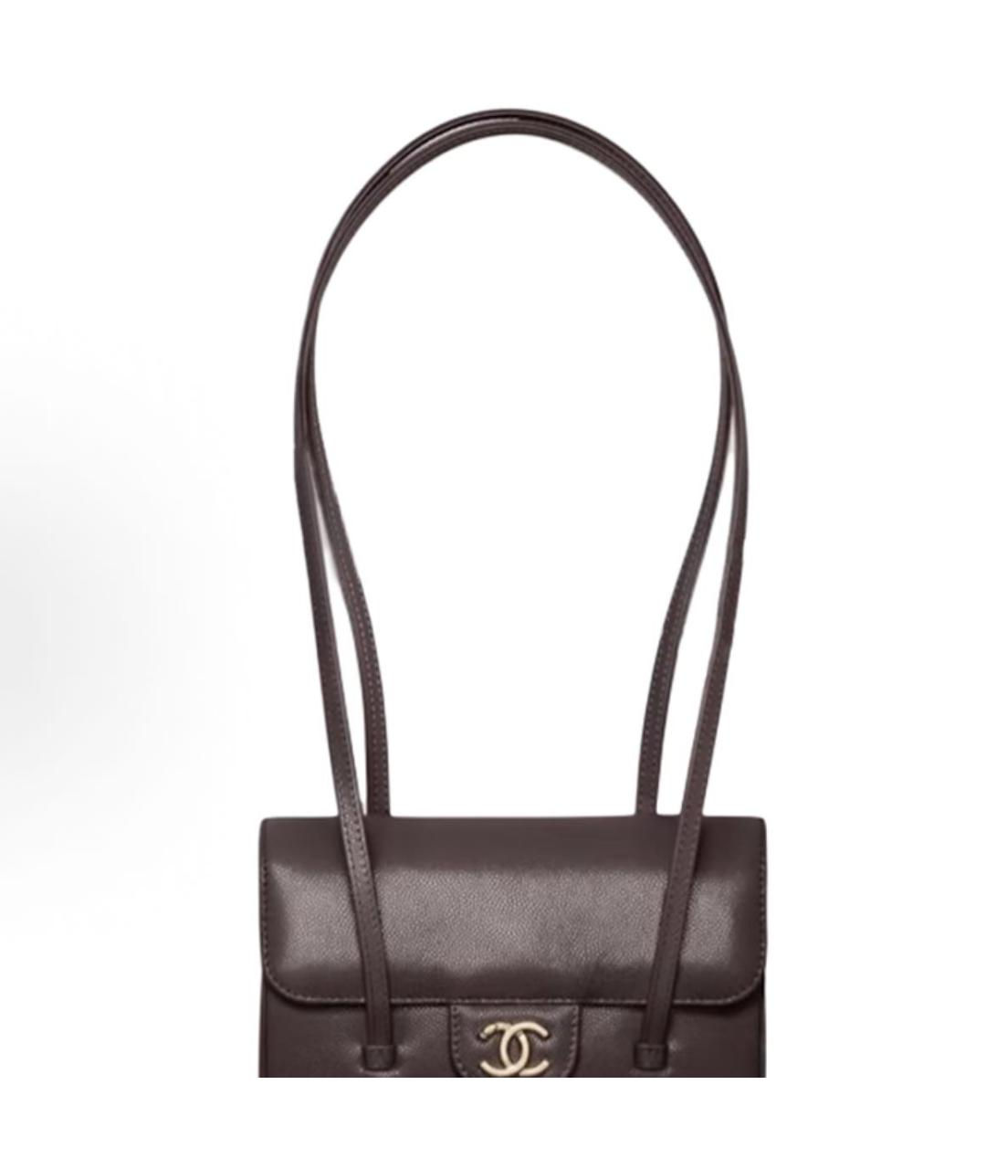 CHANEL Коричневая кожаная сумка через плечо, фото 2