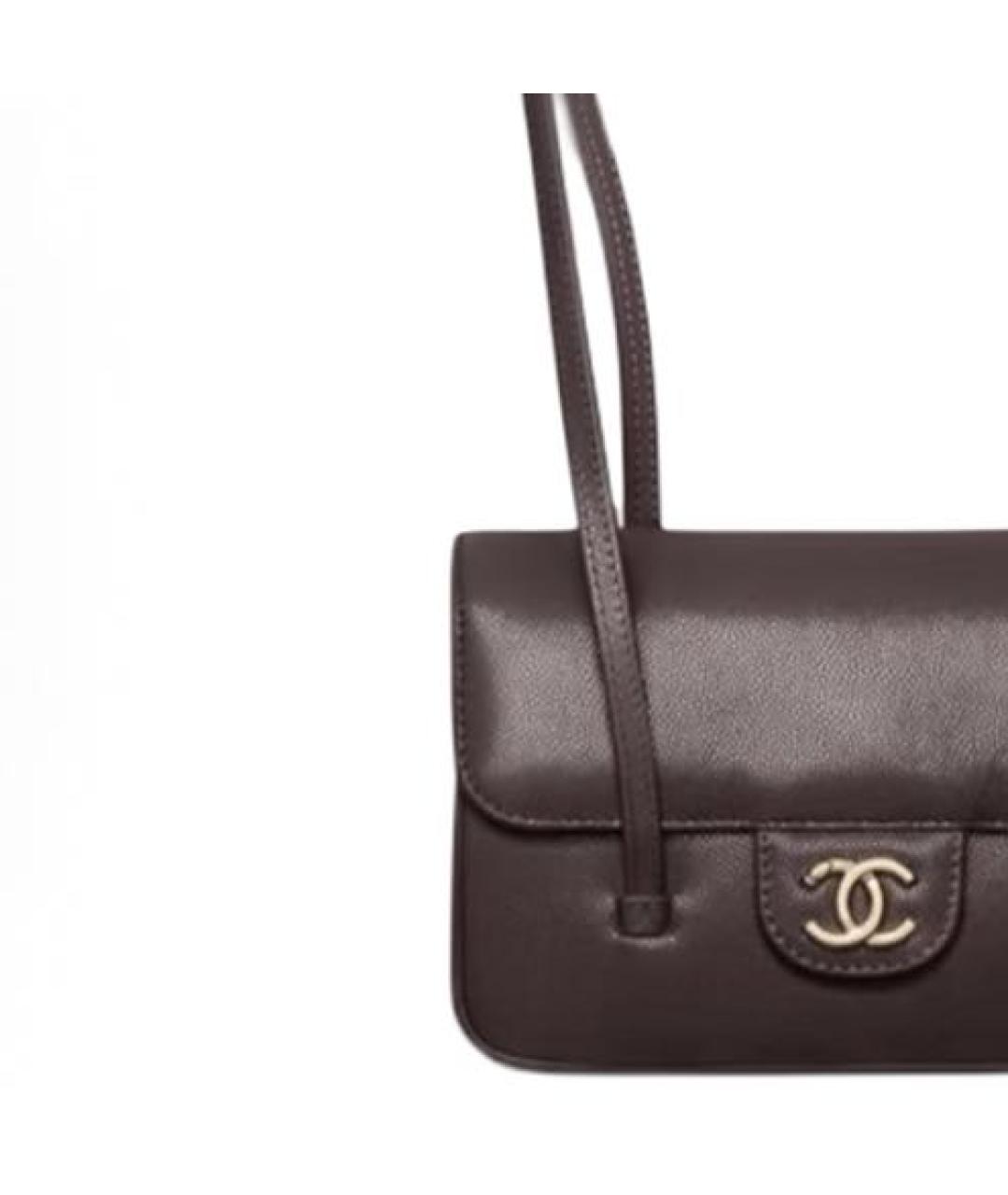CHANEL Коричневая кожаная сумка через плечо, фото 3