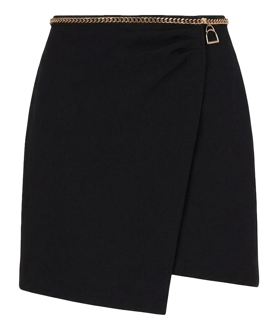 ELISABETTA FRANCHI Черная полиэстеровая юбка мини, фото 1
