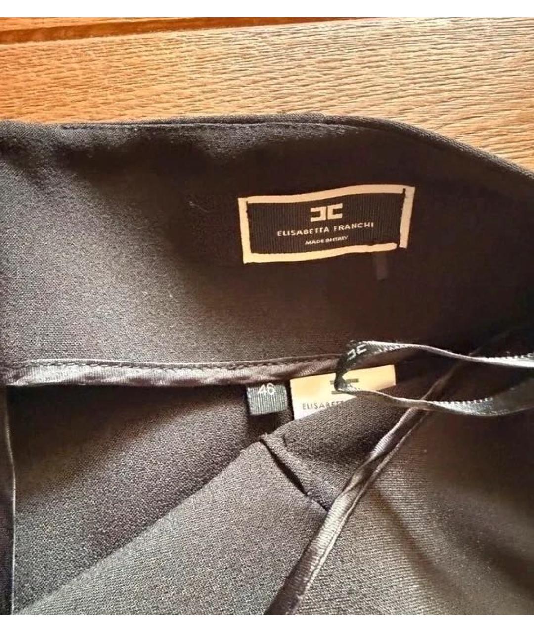 ELISABETTA FRANCHI Черная полиэстеровая юбка мини, фото 4