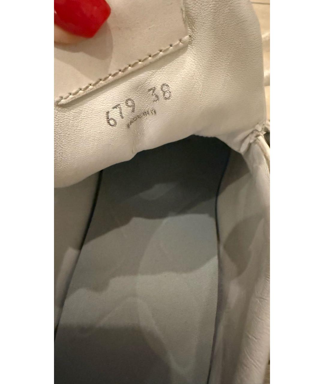 MIU MIU Белые кожаные кроссовки, фото 5