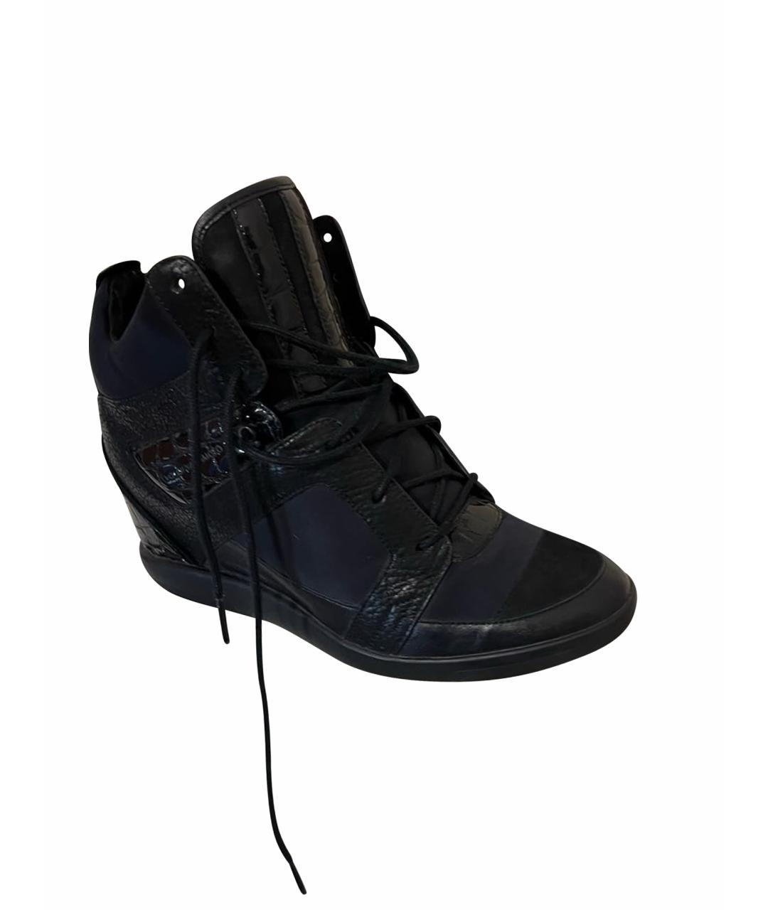 YOHJI YAMAMOTO Черные кожаные ботильоны, фото 1