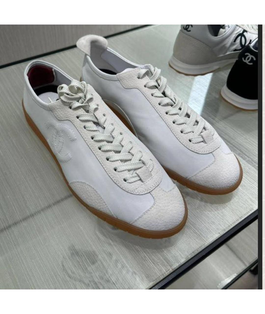 CHANEL Белые кожаные кеды, фото 2