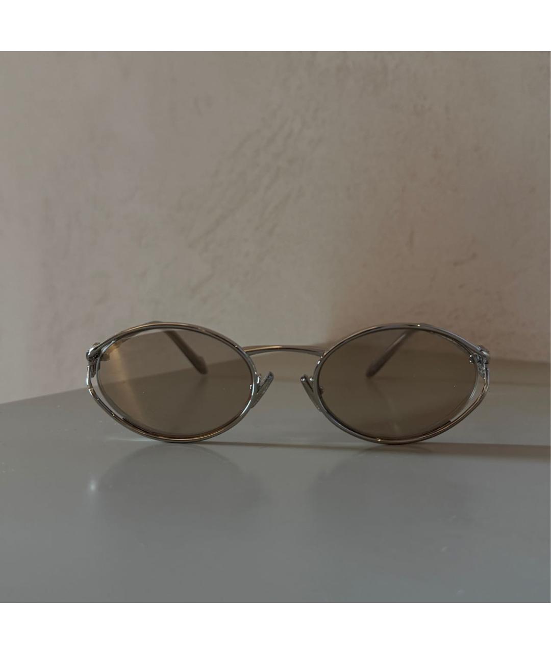 MIU MIU Серебряные металлические солнцезащитные очки, фото 2