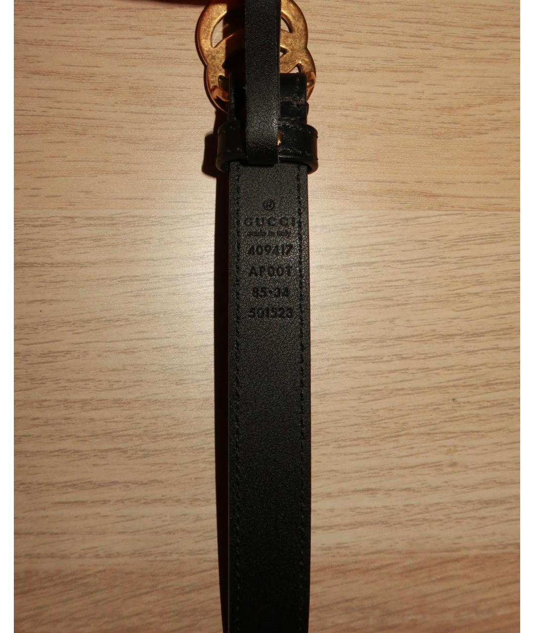 GUCCI Черный кожаный ремень, фото 3