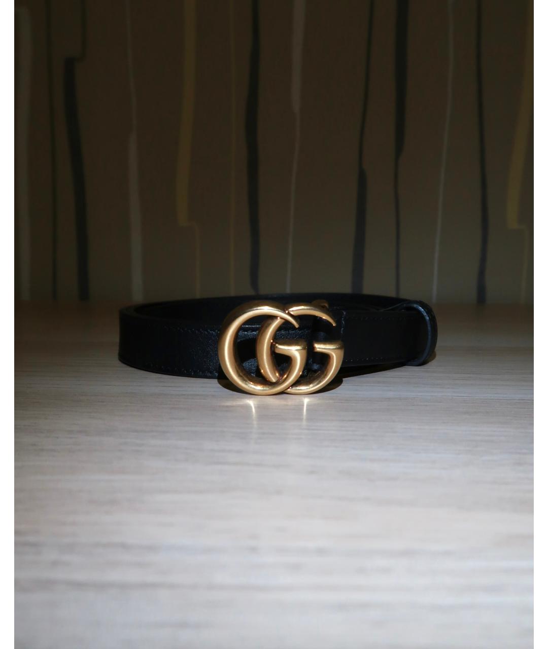 GUCCI Черный кожаный ремень, фото 6